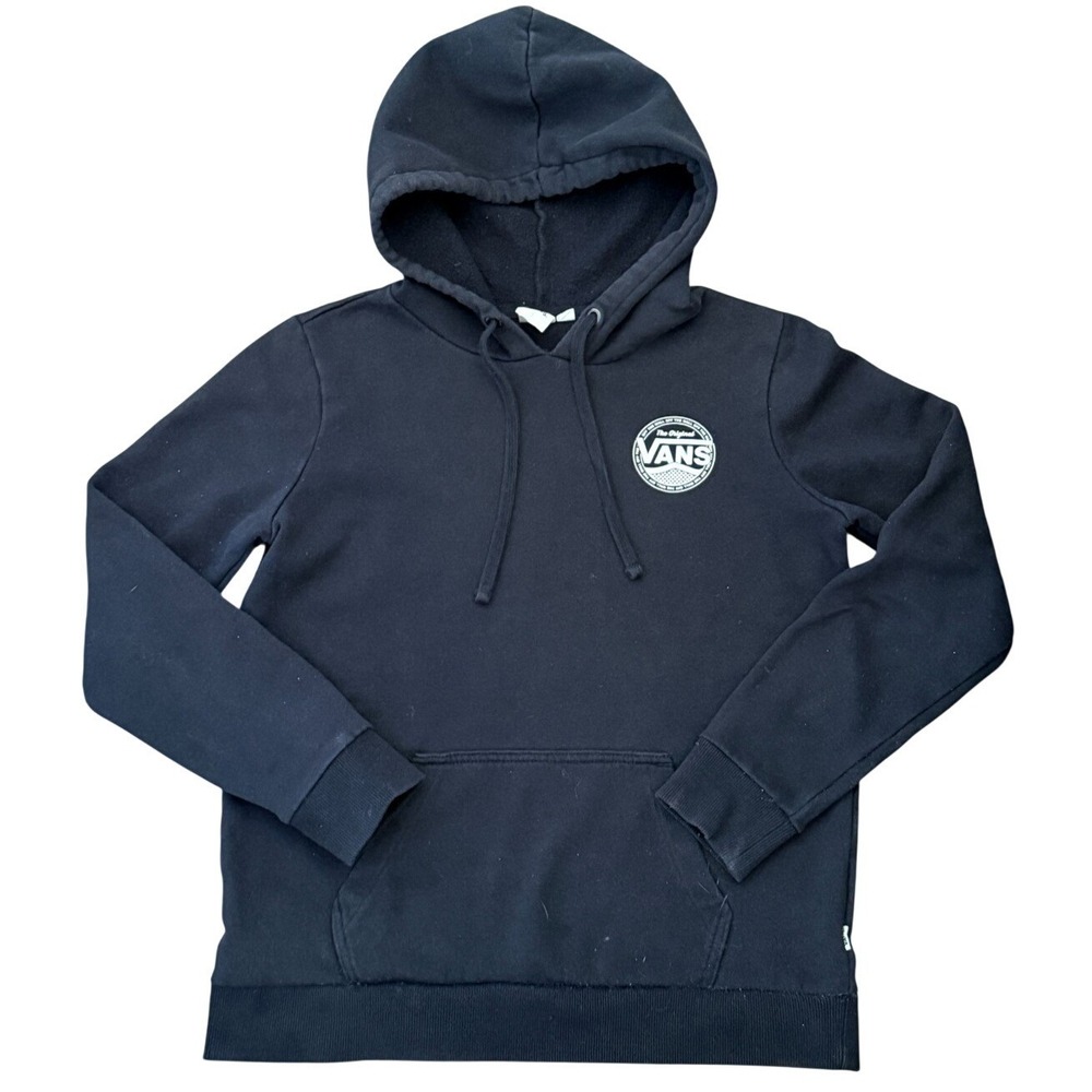 Vans Hoodie Womens XS Black Pullover Hooded Sweatshirt‎ Skate Logo Casual